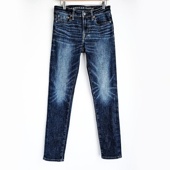 American Eagle Lot Of 2 Airflex+ Skinny Denim Jeans Mens 29x32 Light & Dark Wash - Picture 4 of 7